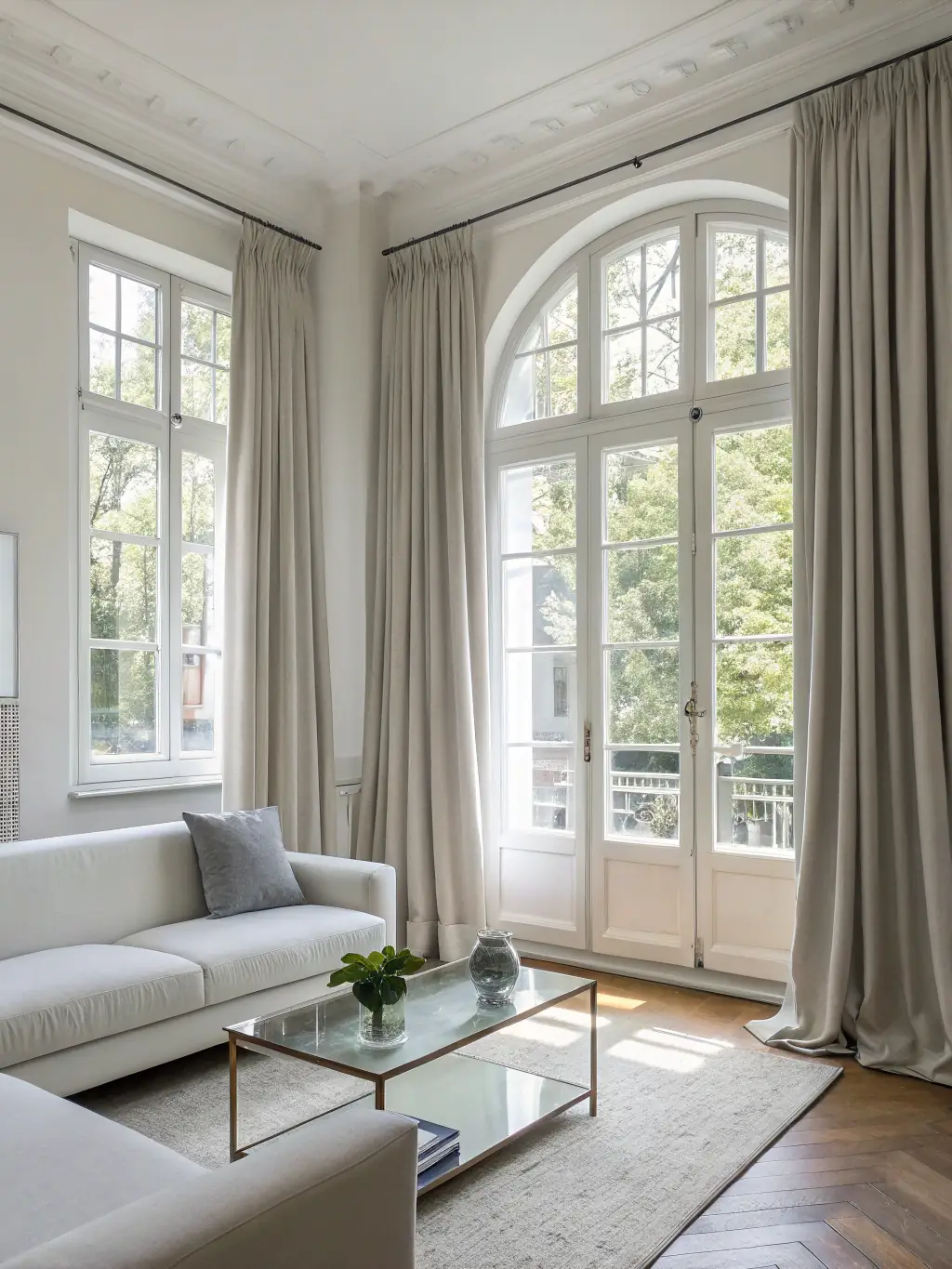 A bright photo of a renovated living room featuring contemporary design, elegant finishes, and natural light, illustrating interior transformation services.