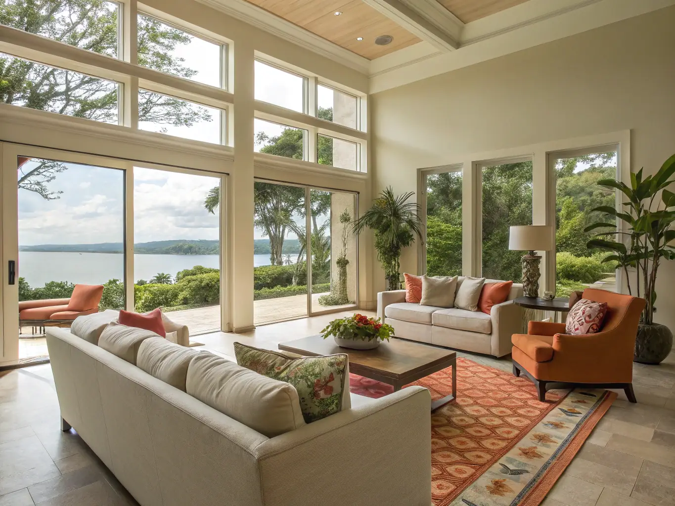 A bright photo of a contemporary renovated living room, featuring elegant finishes, custom lighting, and modern furniture, illustrating Manoobra.es's personalized renovation solutions.